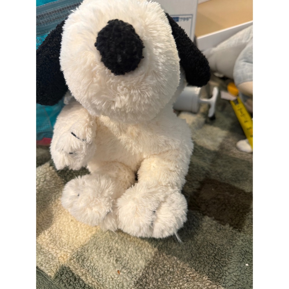 Lambs & Ivy Peanuts Snoopy Plush Stuffed Animal White Black 11 Inch NEW
